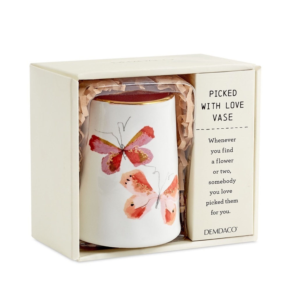 Demdaco Picked With Love Mini Butterfly Vase, 3.5"